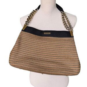 Eric Javits Gold-Tone Raffia Straw Tote Handbag